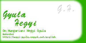 gyula hegyi business card